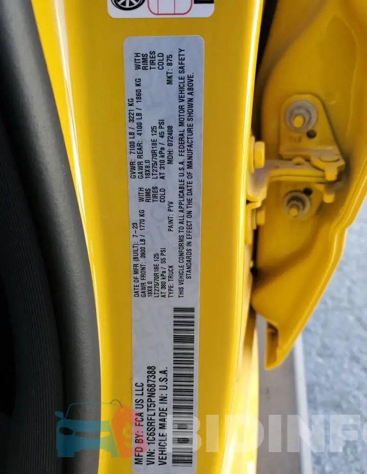 1C6SRFLT5PN687388 Photo# 13