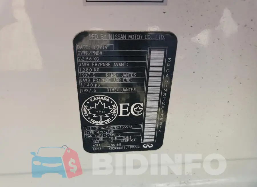 3PCAJ5M37KF135516 Photo# 13