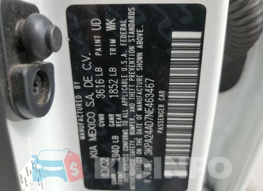 3KPA24AD7NE463467 Photo# 13