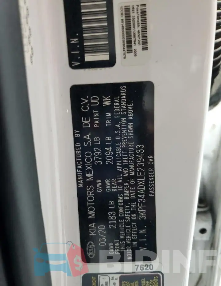 3KPF34ADXLE239433 Photo# 12