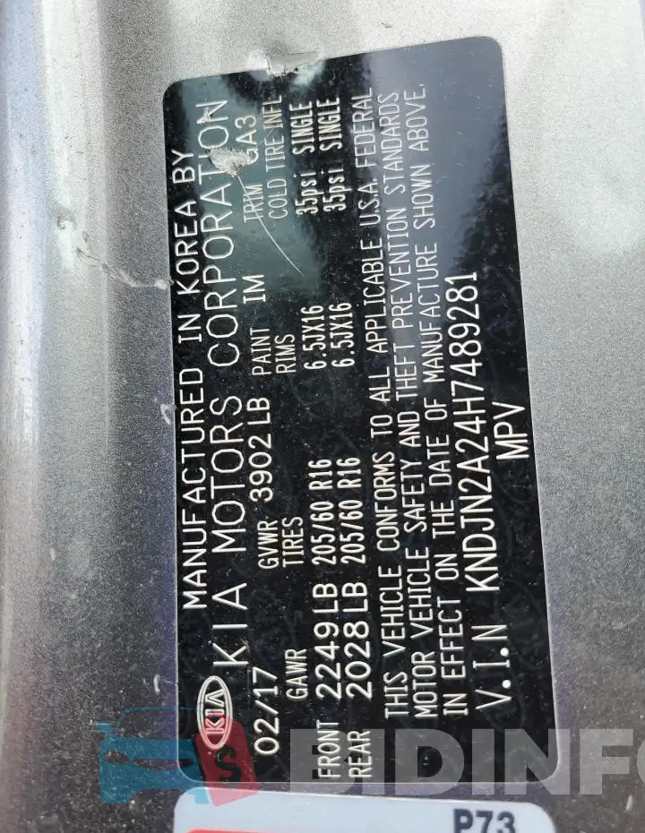 KNDJN2A24H7489281 Photo# 12