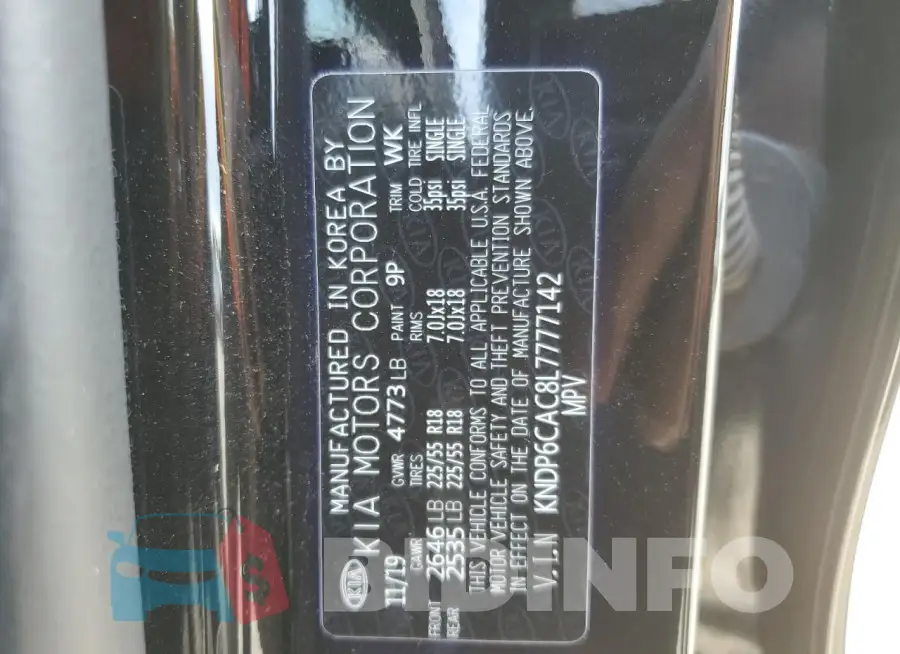 KNDP6CAC8L7777142 Photo# 13