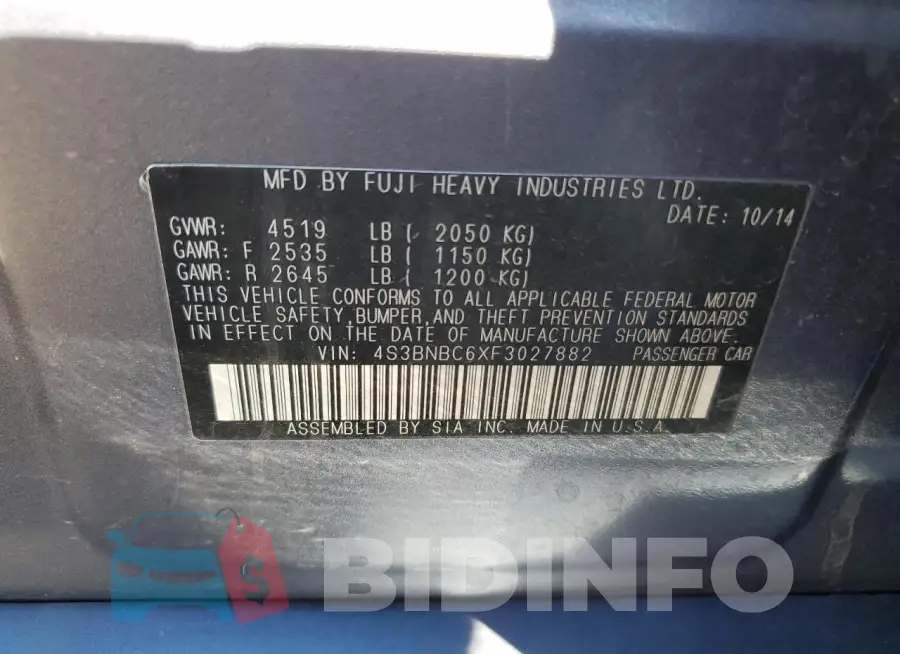 4S3BNBC6XF3027882 Photo# 12
