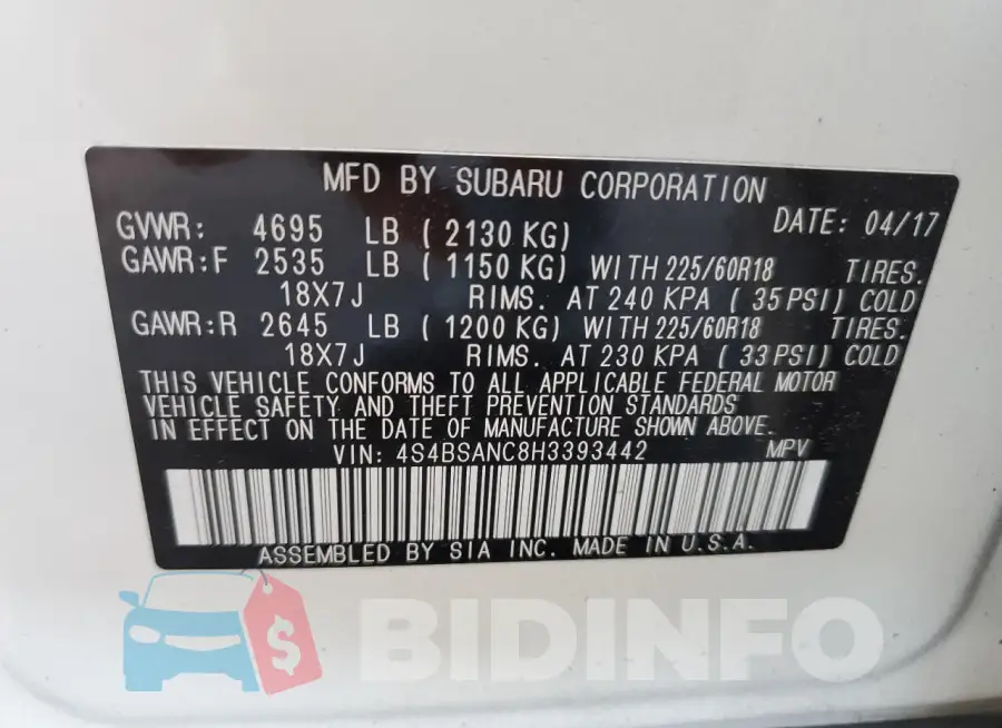 4S4BSANC8H3393442 Photo# 13