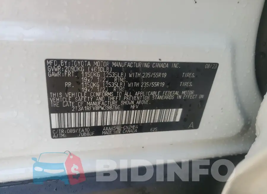 2T3A1RFV8PW398766 Photo# 14