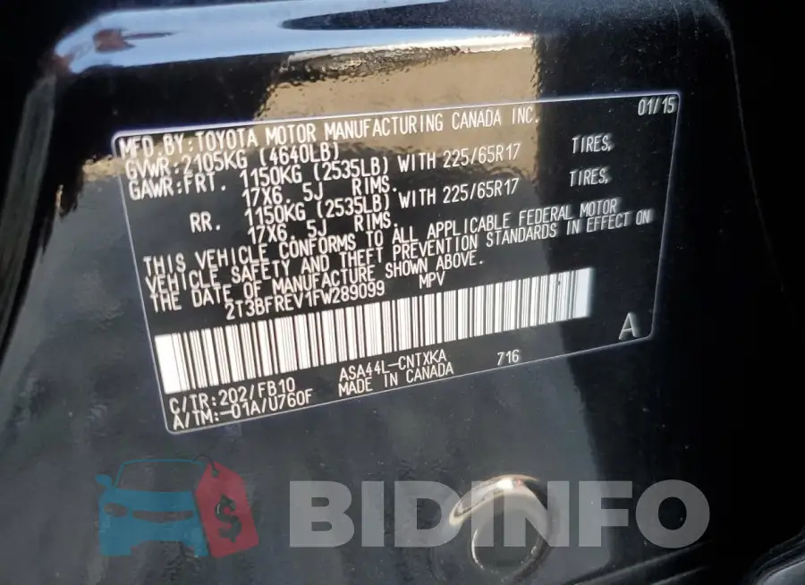 2T3BFREV1FW289099 Photo# 13