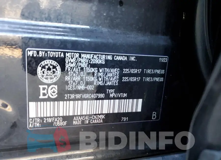 2T3R1RFV6RC407990 Photo# 13