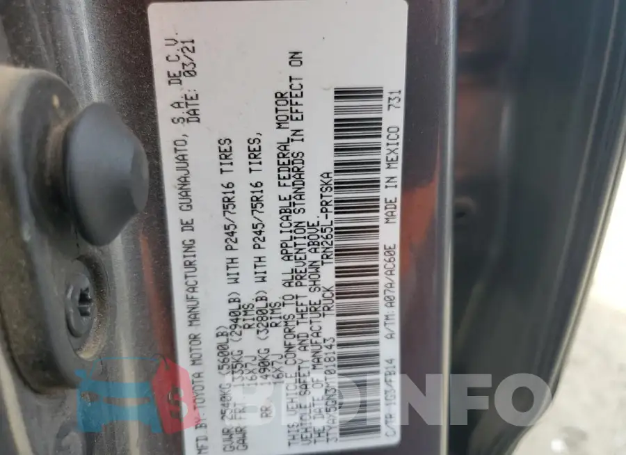 3TYAX5GN3MT018143 Photo# 12