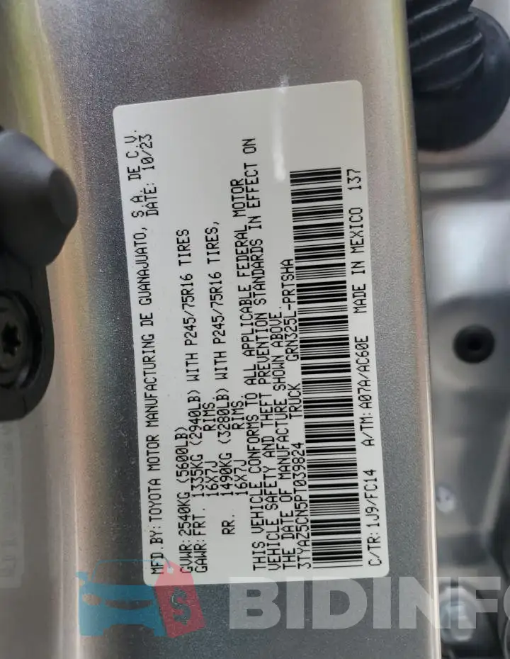 3TYAZ5CN5PT039824 Photo# 12