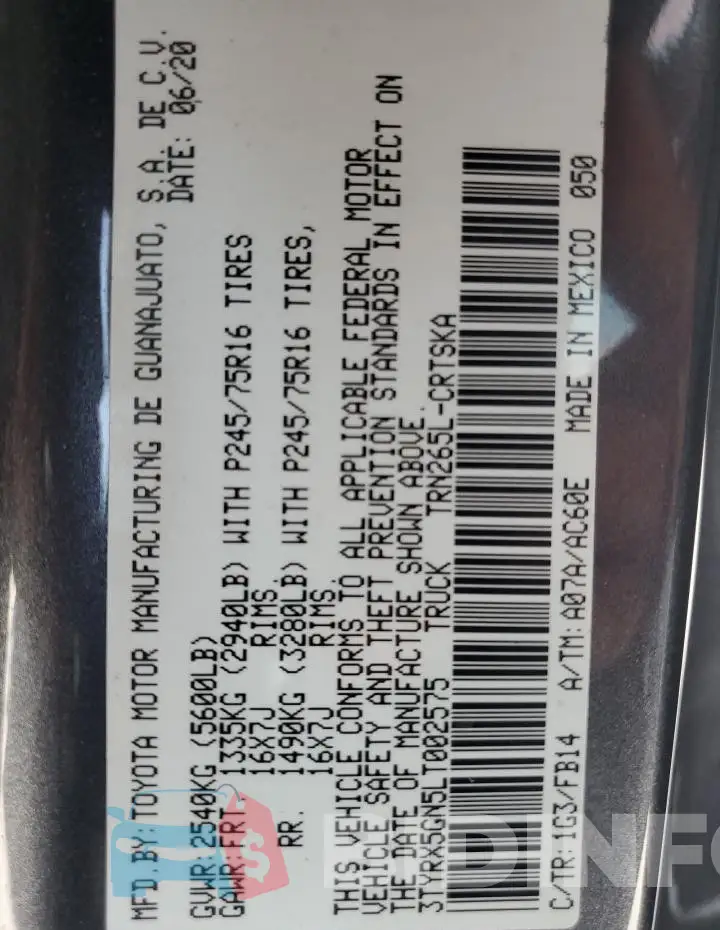 3TYRX5GN5LT002575 Photo# 12