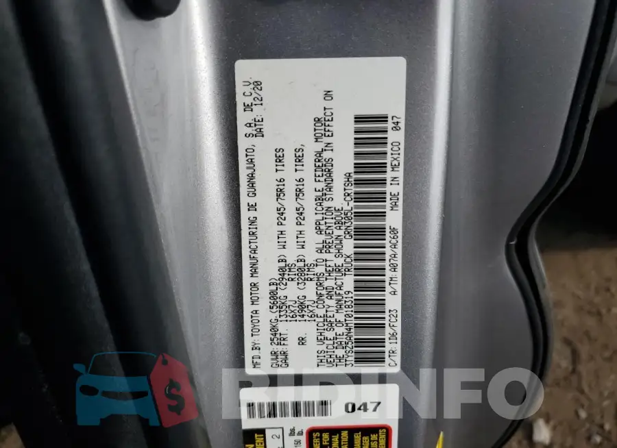 3TYSZ5AN4MT018319 Photo# 12