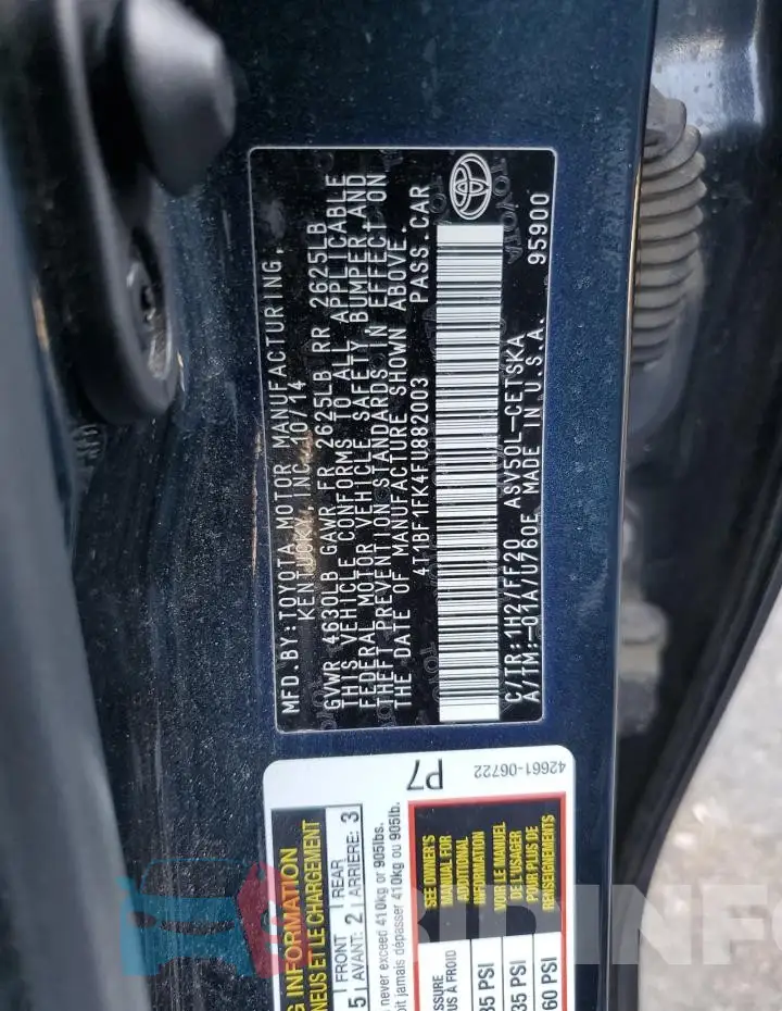 4T1BF1FK4FU882003 Photo# 12