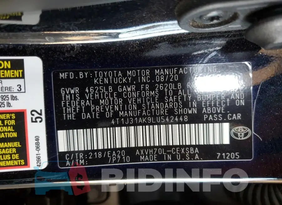 4T1J31AK9LU542448 Photo# 12