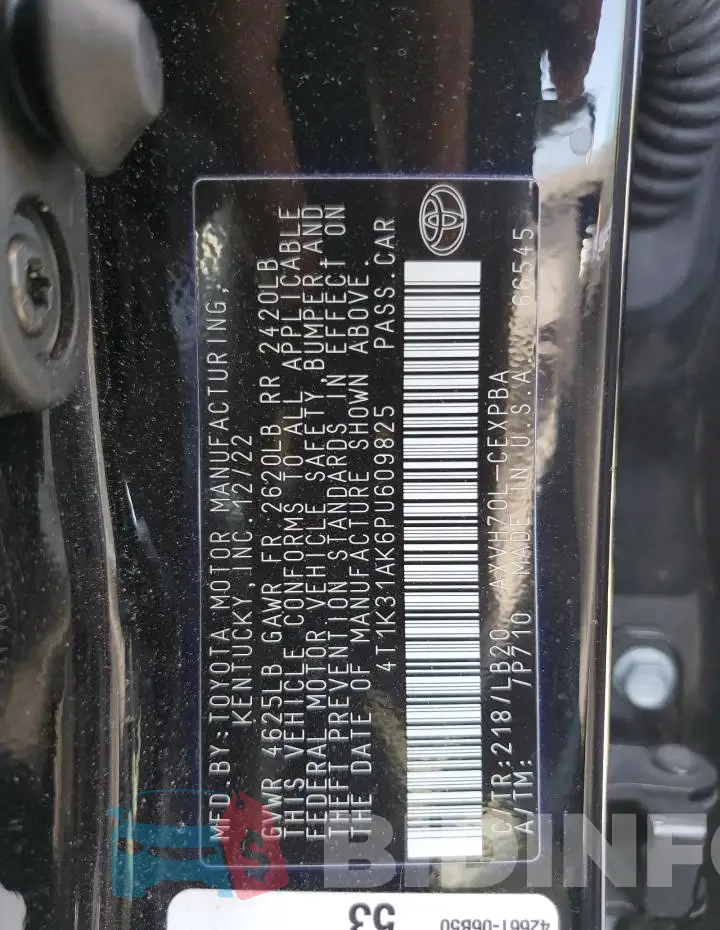 4T1K31AK6PU609825 Photo# 12