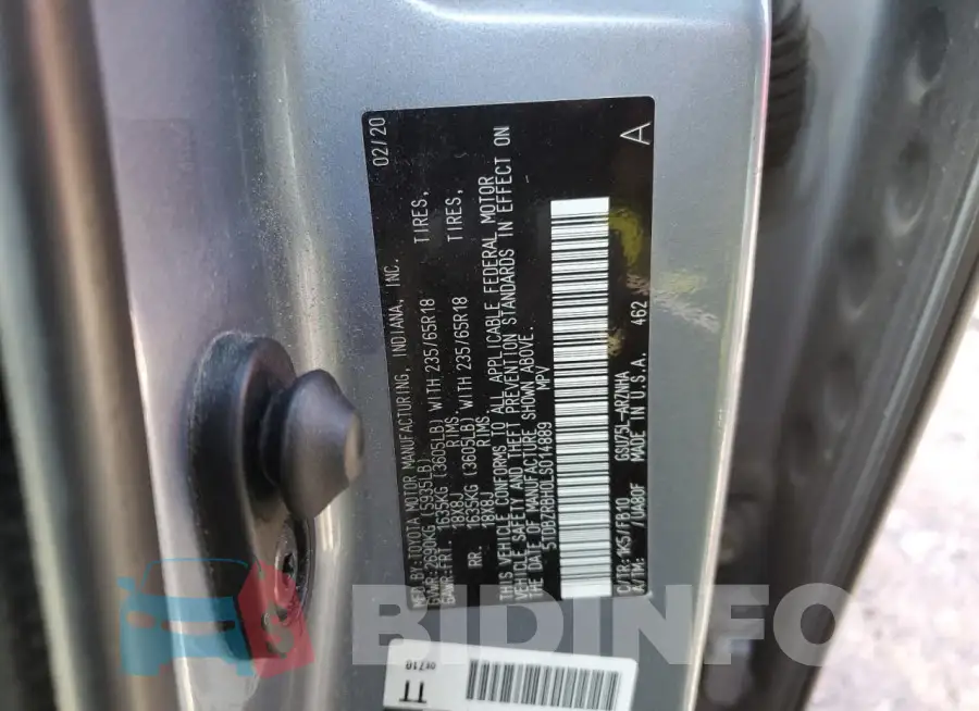 5TDBZRBH0LS014889 Photo# 13
