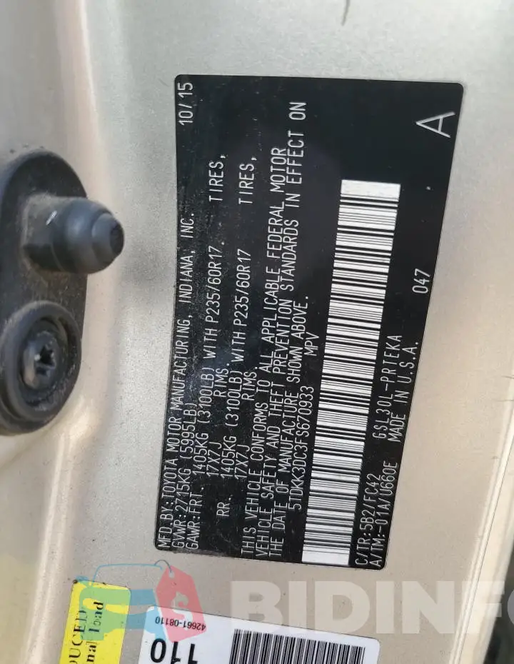 5TDKK3DC3FS670933 Photo# 13