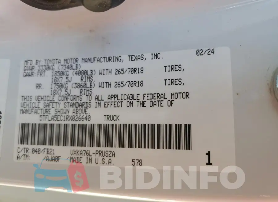 5TFLA5EC1RX026640 Photo# 13