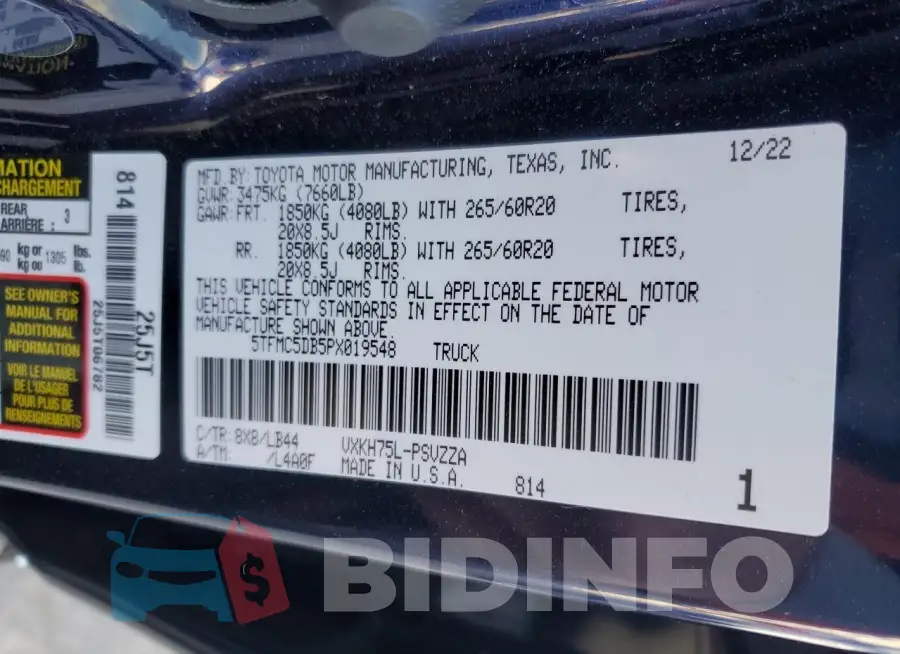 5TFMC5DB5PX019548 Photo# 13