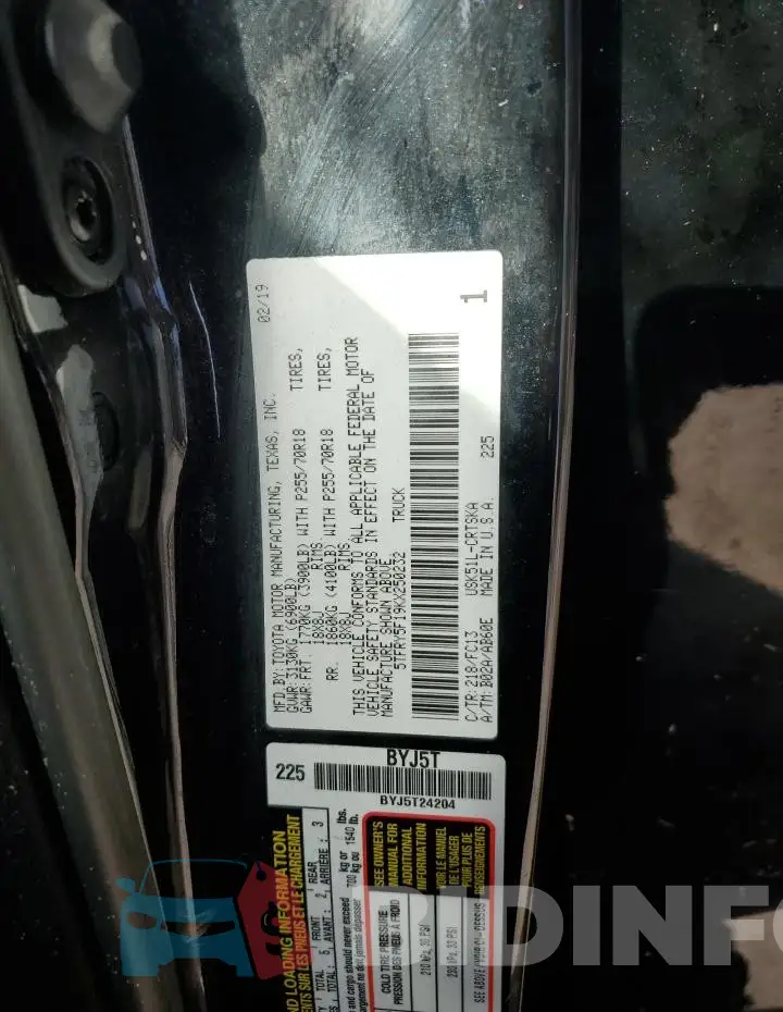5TFRY5F19KX250232 Photo# 13
