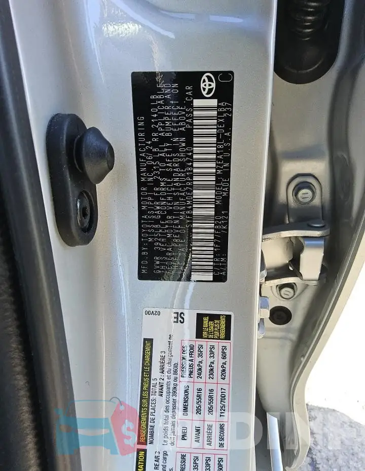 5YFB4MDE7RP184740 Photo# 13