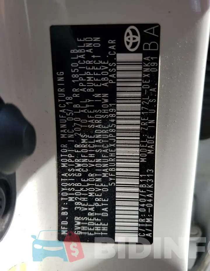 5YFBURHEXJP854891 Photo# 12