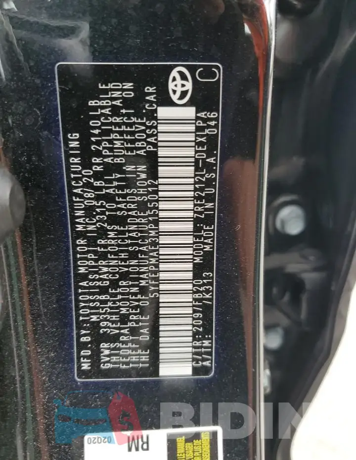 5YFEPMAE3MP155012 Photo# 12