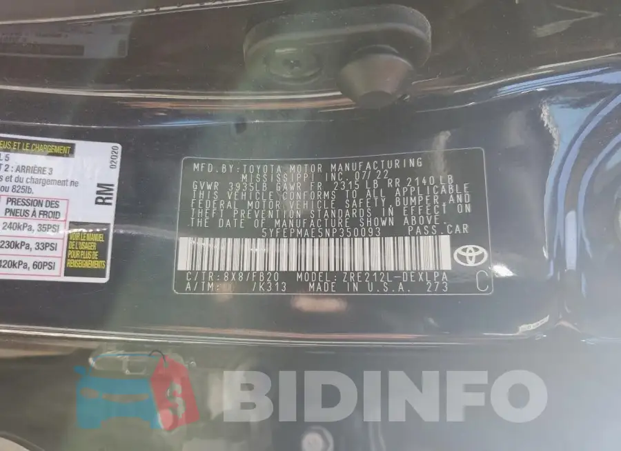 5YFEPMAE5NP350093 Photo# 13