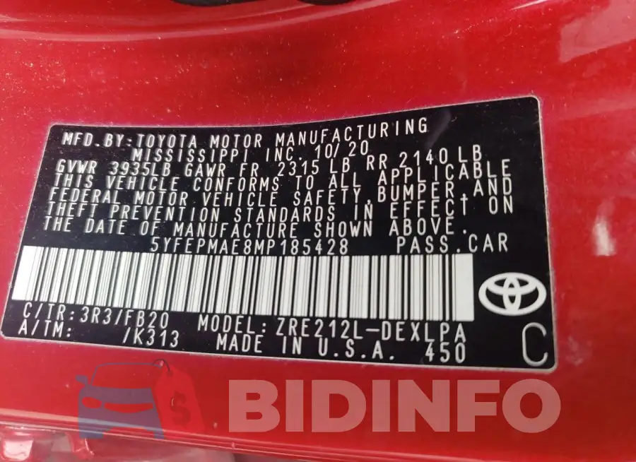 5YFEPMAE8MP185428 Photo# 12