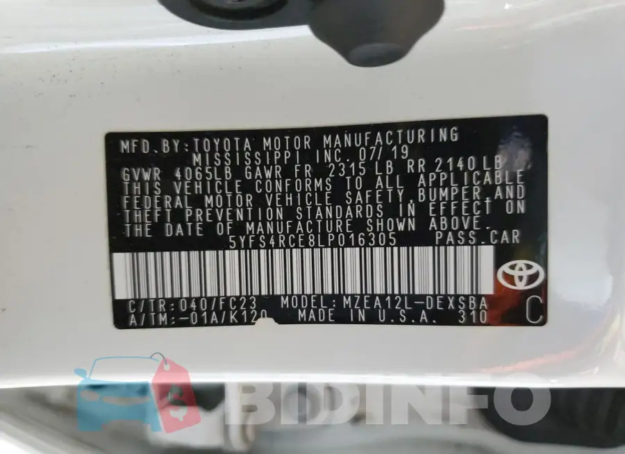 5YFS4RCE8LP016305 Photo# 13