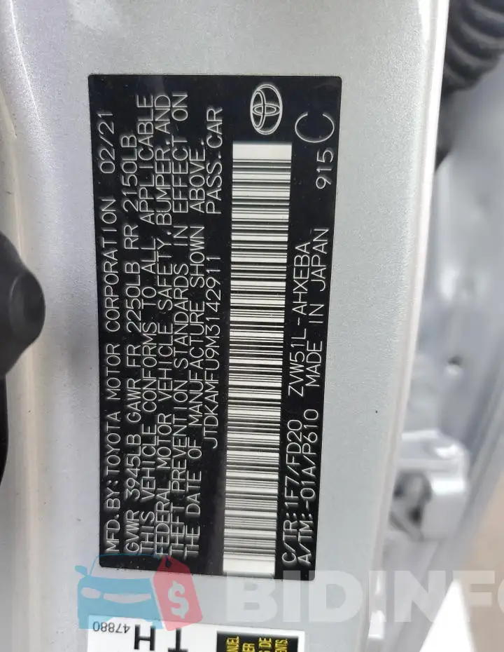 JTDKAMFU9M3142911 Photo# 12