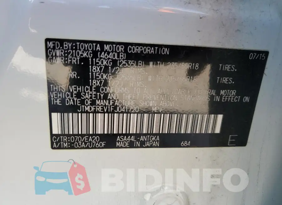 JTMDFREV1FJ041720 Photo# 13