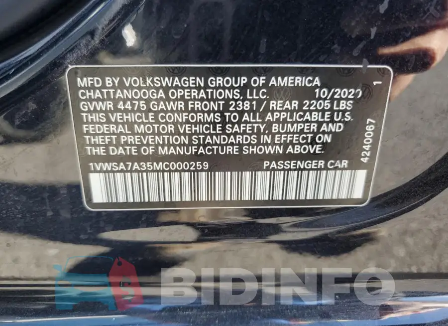 1VWSA7A35MC000259 Photo# 13