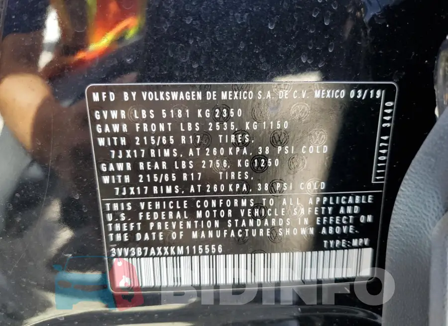 3VV3B7AXXKM115556 Photo# 13