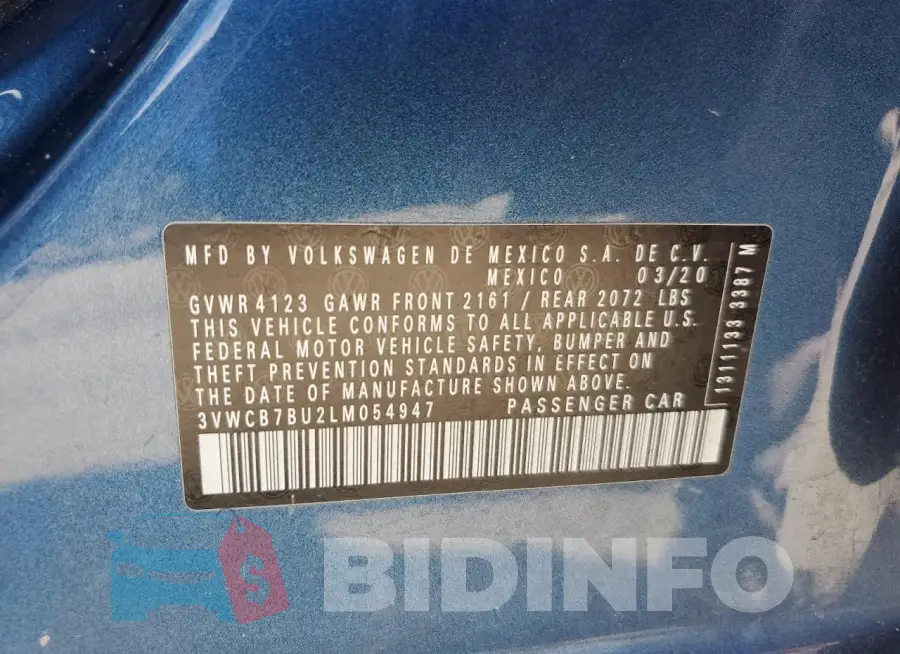 3VWCB7BU2LM054947 Photo# 12