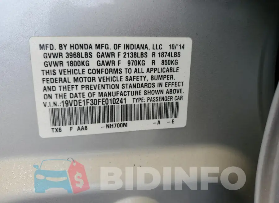 19VDE1F30FE010241 Photo# 13