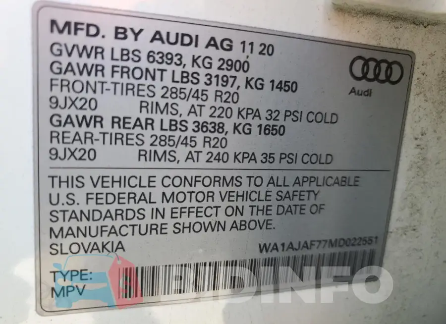 WA1AJAF77MD022551 Photo# 13