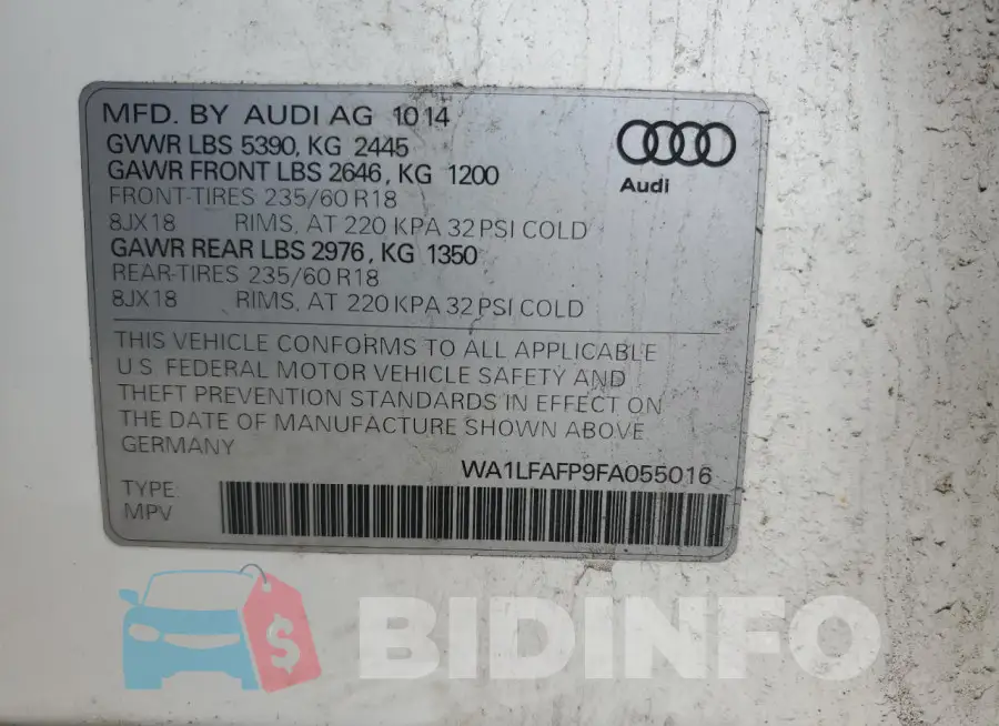WA1LFAFP9FA055016 Photo# 13