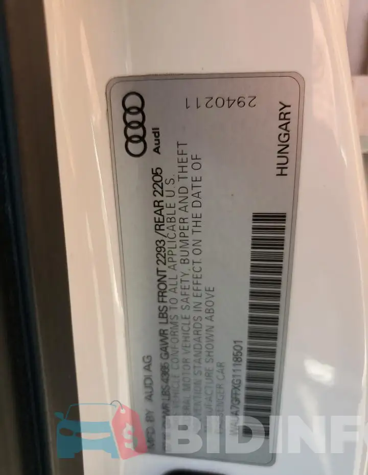 WAUA7GFFXG1118501 Photo# 12
