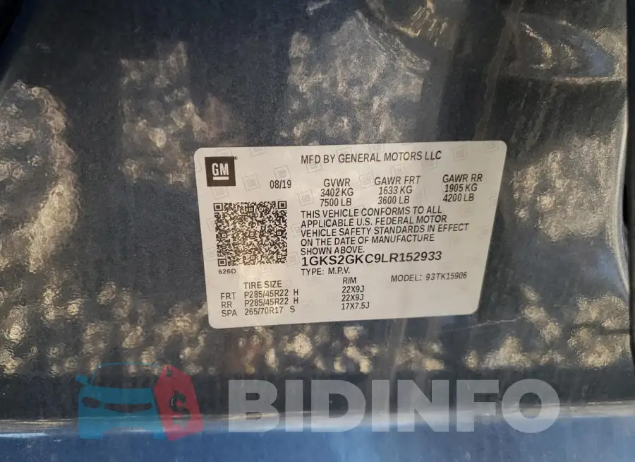 1GKS2GKC9LR152933 Photo# 13