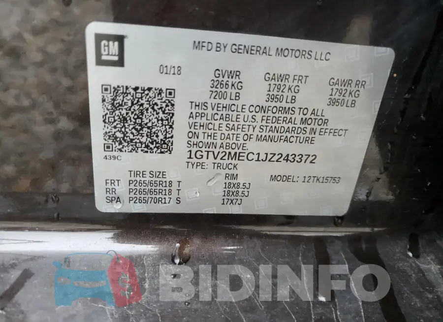 1GTV2MEC1JZ243372 Photo# 13