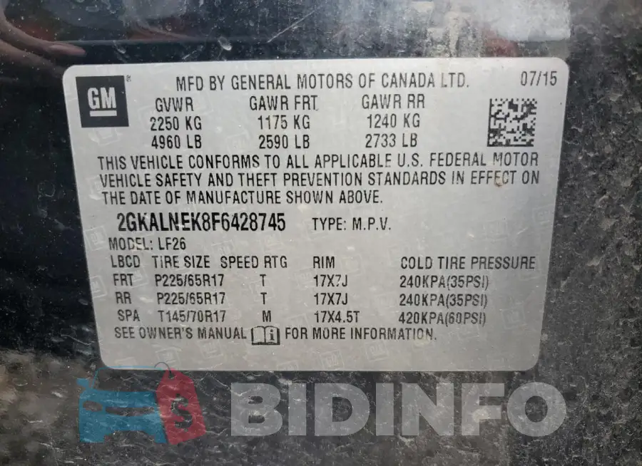 2GKALNEK8F6428745 Photo# 13