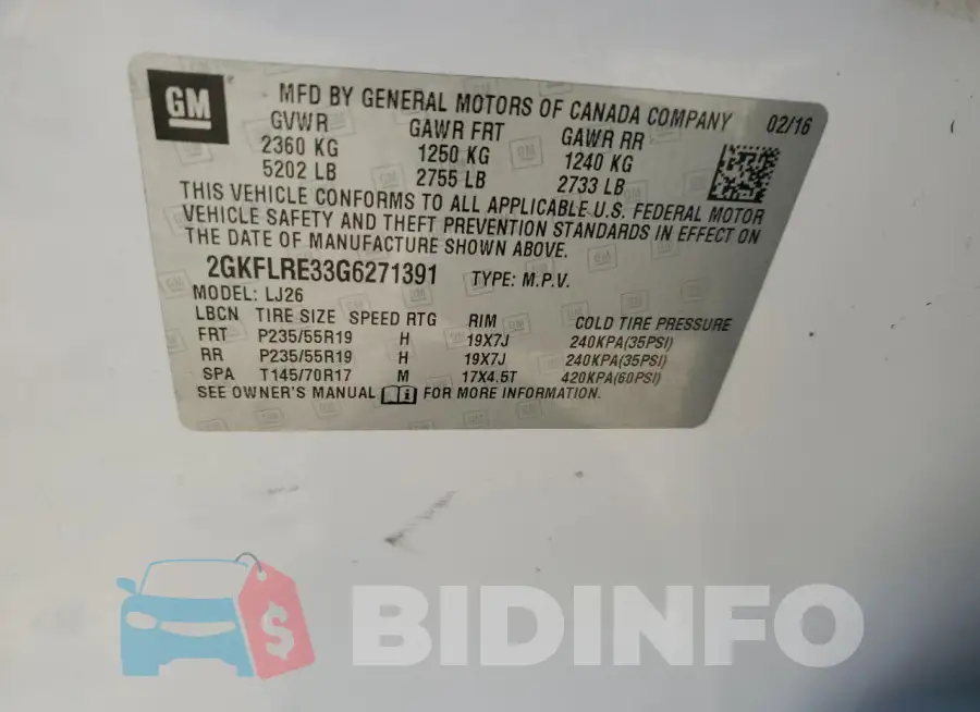 2GKFLRE33G6271391 Photo# 13