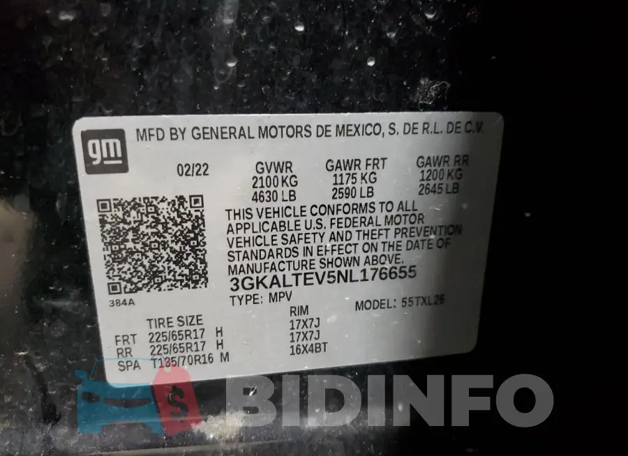 3GKALTEV5NL176655 Photo# 14