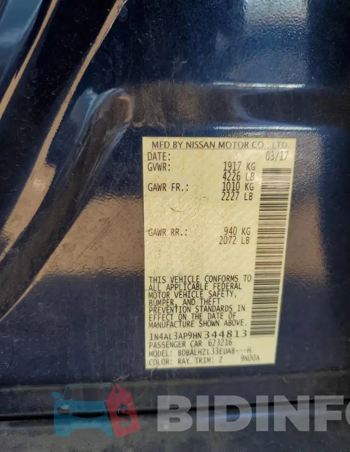 1N4AL3AP9HN344813 Photo# 12