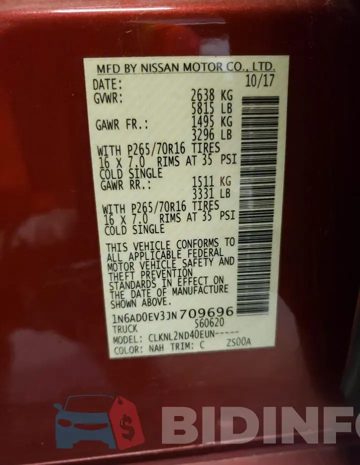 1N6AD0EV3JN709696 Photo# 12