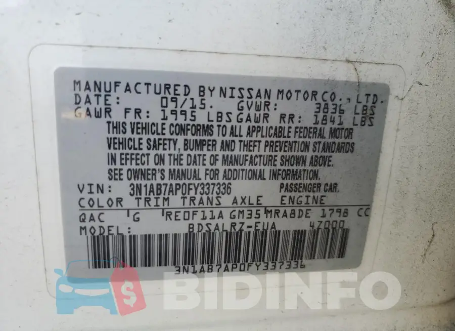 3N1AB7AP0FY337336 Photo# 12