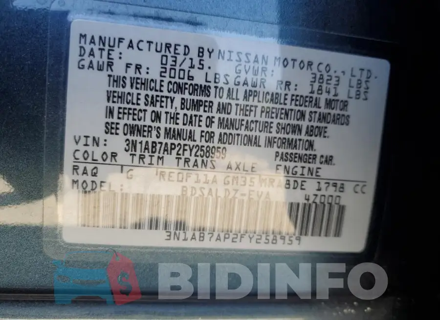 3N1AB7AP2FY258959 Photo# 12