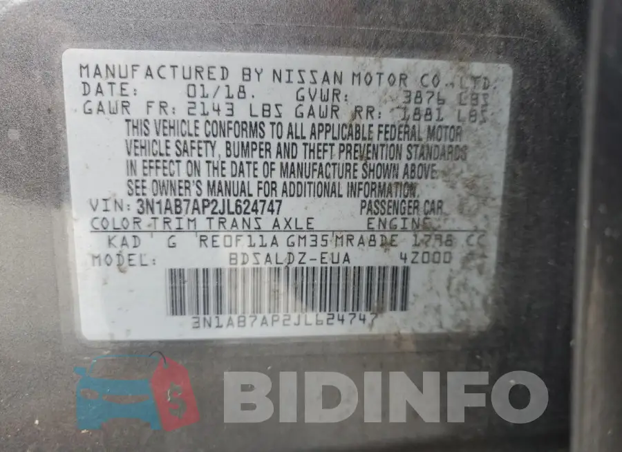 3N1AB7AP2JL624747 Photo# 13
