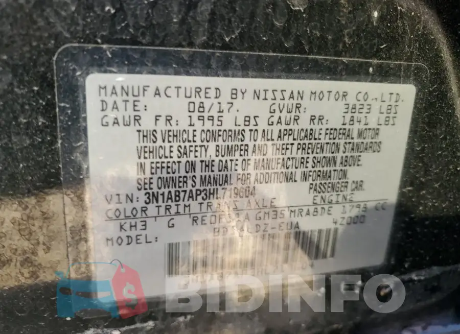 3N1AB7AP3HL719604 Photo# 13