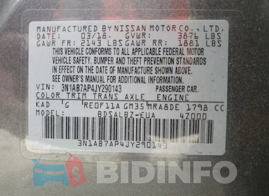 3N1AB7AP4JY290143 Photo# 12